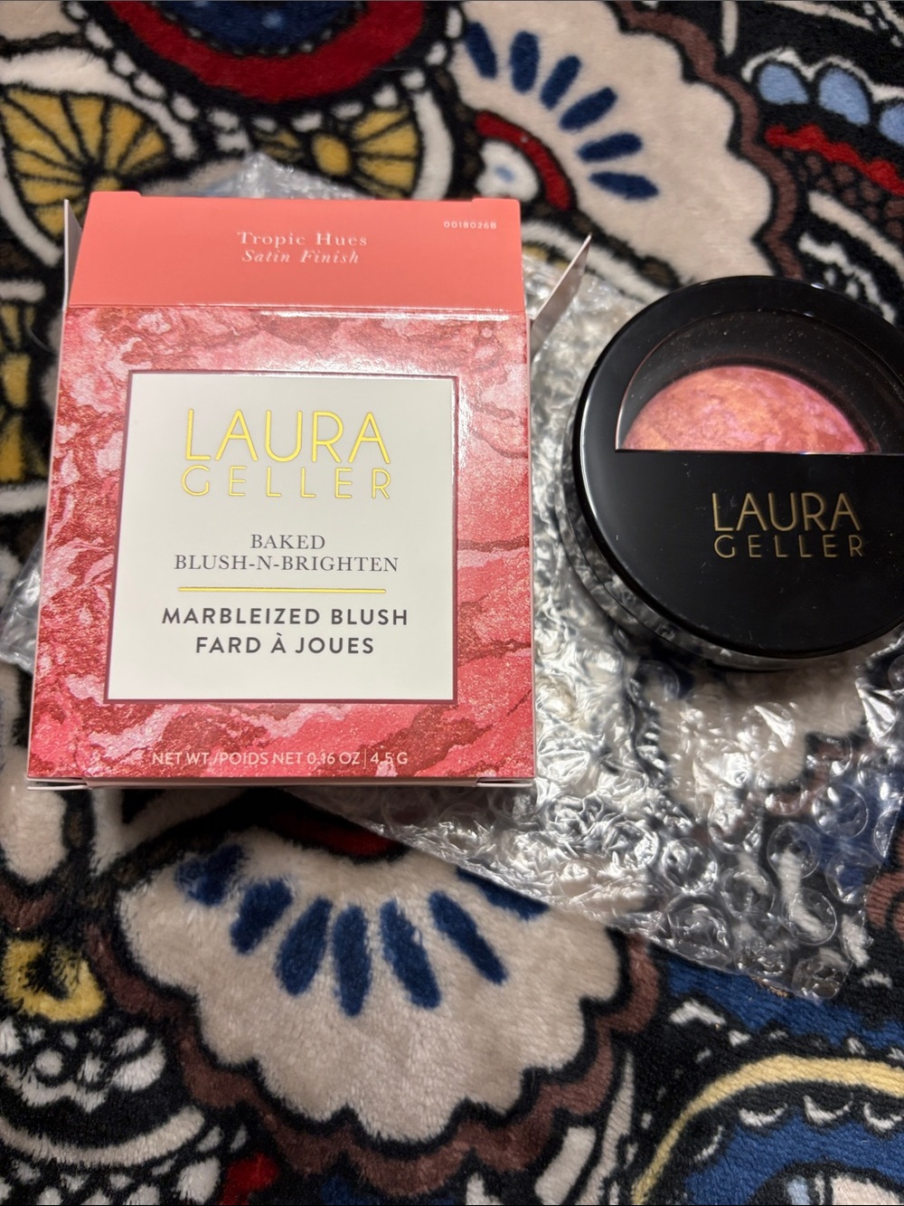 Laura Geller Tropic Hues Marbleized Baked Blush - Pink Coral
